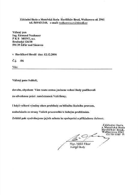 ZŠ, MŠ Wolkerova, Havlíčkův Brod